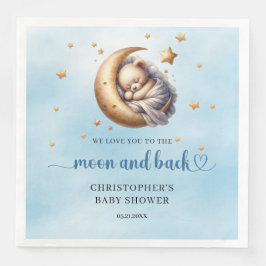 Guardanapo De Papel De Jantar Urso de peluche azul e dourado