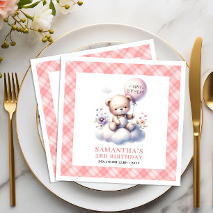 Guardanapo De Papel De Jantar Urso de pelúcia fofo balão floral diversão anivers