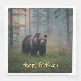 Guardanapo De Papel De Jantar Urso na Floresta Mágica