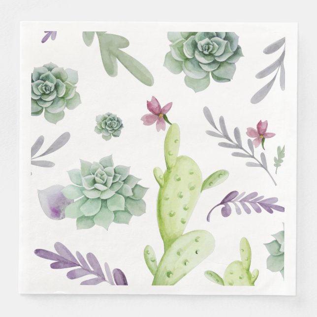 Guardanapo De Papel De Jantar Variedades de Cactus (Frente)