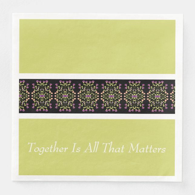 Guardanapo De Papel De Jantar Verde claro com preto (Frente)