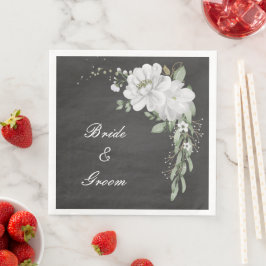 Guardanapo De Papel De Jantar verde-flor-branca