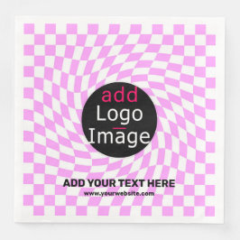 Guardanapo De Papel De Jantar Verificador de Marca Personalizado Moderno - Rosa