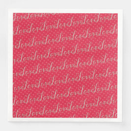 Guardanapo De Papel De Jantar Vermelho AMOR AMOR AMOR