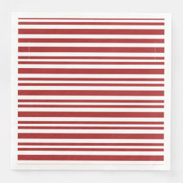 Guardanapo De Papel De Jantar Vermelho festivo e listrado branco