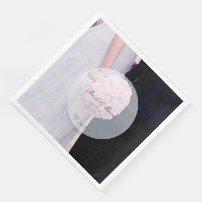 Guardanapo De Papel De Jantar Vestido Branca com Casamento Rosa