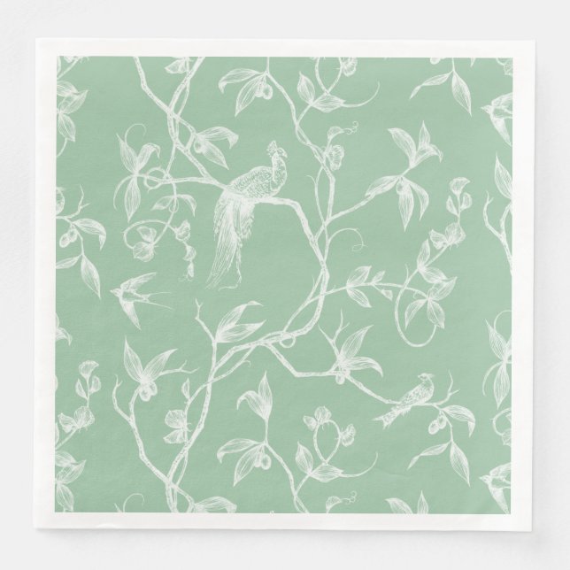 Guardanapo De Papel De Jantar Viagem ao Chateau Peacock Green2 (Frente)