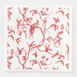 Guardanapo De Papel De Jantar Viagem ao Chateau Peacock Red