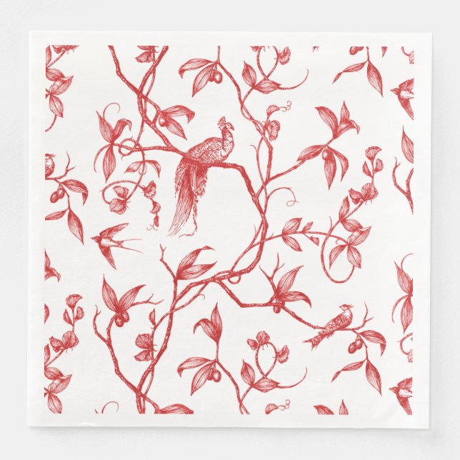 Guardanapo De Papel De Jantar Viagem ao Chateau Peacock Red (Frente)