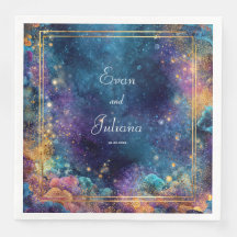 Vibrant Galaxy Wedding Napkins