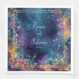 Guardanapo De Papel De Jantar Vibrant Galaxy Wedding Napkins