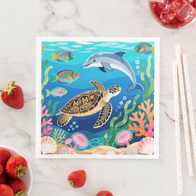 Guardanapo De Papel De Jantar Vida no Mar de Okinawa (Insitu)