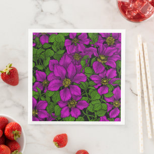 Guardanapo De Papel De Jantar videira Clematis rosa