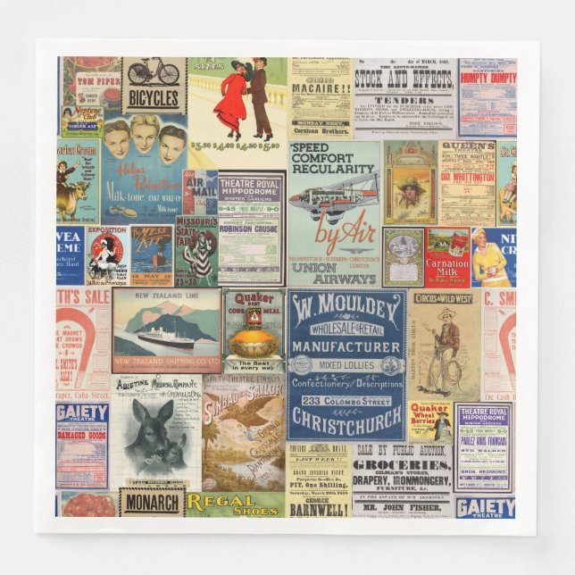 Guardanapo De Papel De Jantar Vintage Advertising Napkins (Frente)