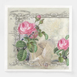 Guardanapo De Papel De Jantar Vintage Antiga Fashiated Florals Paper Janta Napki
