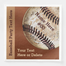 Vintage Baseball Napkins Personalizado, Seu Texto