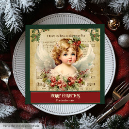 Guardanapo De Papel De Jantar Vintage Christmas Angels Chic Holiday Napkin Style