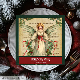 Guardanapo De Papel De Jantar Vintage Christmas Angels Elegant Holiday Napkins