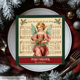 Guardanapo De Papel De Jantar Vintage Christmas Napkins Retro Angel Table Decor