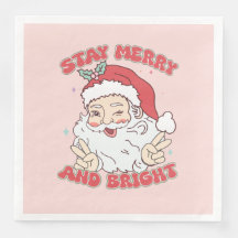 Vintage Papai Noel Fica Feliz E Brilhante Natal