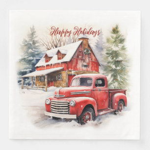 Guardanapo De Papel De Jantar Vintage Red Fazenda Truck Red Barn