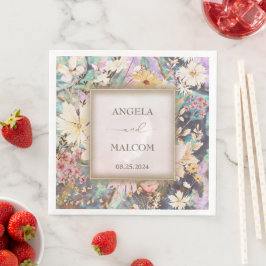 Guardanapo De Papel De Jantar Vintage Rustic Boho Floral Wedding