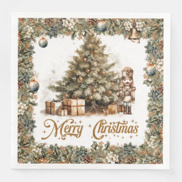 Guardanapo De Papel De Jantar Vintage verde e dourado árvore de Natal