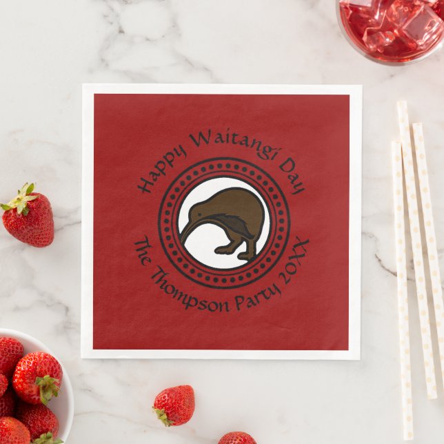 Guardanapo De Papel De Jantar Waitangi Day Can Edit Text Nova Zelândia (Insitu)