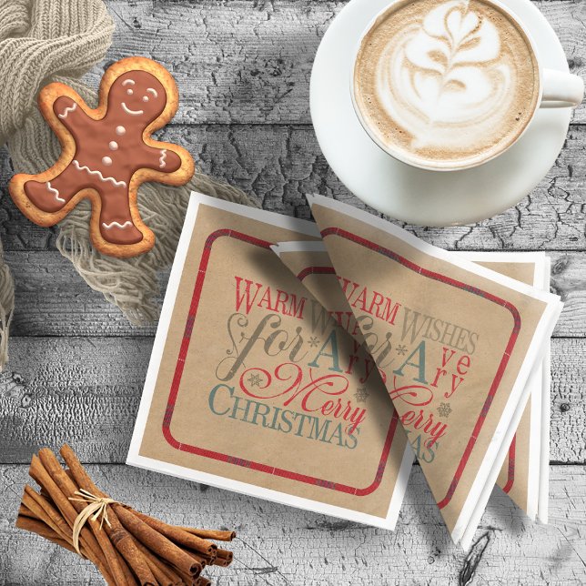 Guardanapo De Papel De Jantar Warm Wish Kraft & Tartan Red/Green ID589 (Criador carregado)