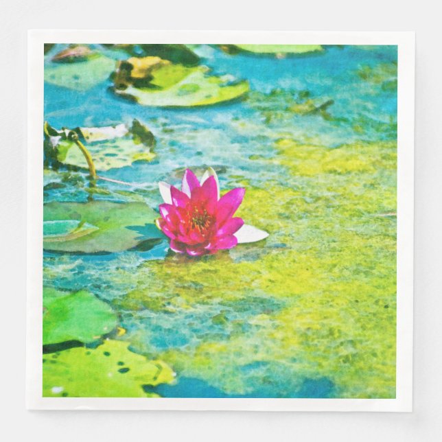 Guardanapo De Papel De Jantar Water Lily Lilypad (Frente)