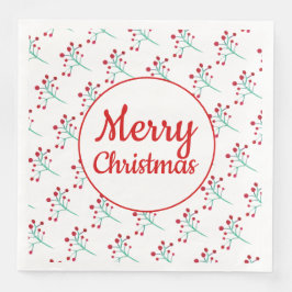 Guardanapo De Papel De Jantar Watercolor Berry Christmas Napkins