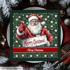 Guardanapo De Papel De Jantar Watercolor Classic Santa Claus Family Napkins