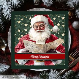 Guardanapo De Papel De Jantar Watercolor Classic Santa Claus Paper Napkins