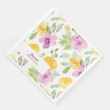 Watercolor Floral Garden Party Personalizada Girly