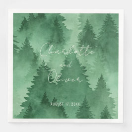 Guardanapo De Papel De Jantar Watercolor Misty Woodland Rustic Modern