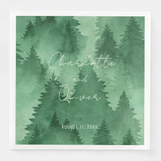 Guardanapo De Papel De Jantar Watercolor Misty Woodland Rustic Modern