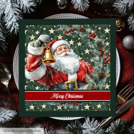 Guardanapo De Papel De Jantar Watercolor Santa Claus Monograma Party Napkins