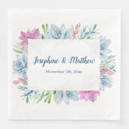 Guardanapo De Papel De Jantar Watercolor Succulents Wedkins