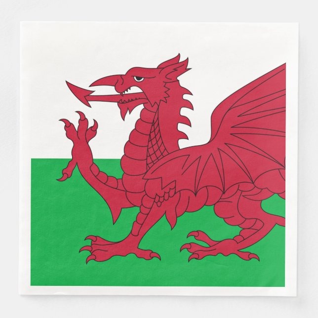 Guardanapo De Papel De Jantar Welsh Dragon ~ Flag of Wales (Frente)