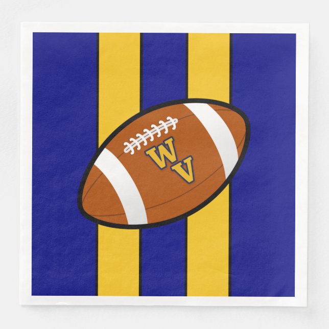 Guardanapo De Papel De Jantar West Virginia Football Blue e Dourado Pride (Frente)