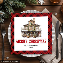 Guardanapo De Papel De Jantar Western Buffalo Plaid Christmas Paper Napkins