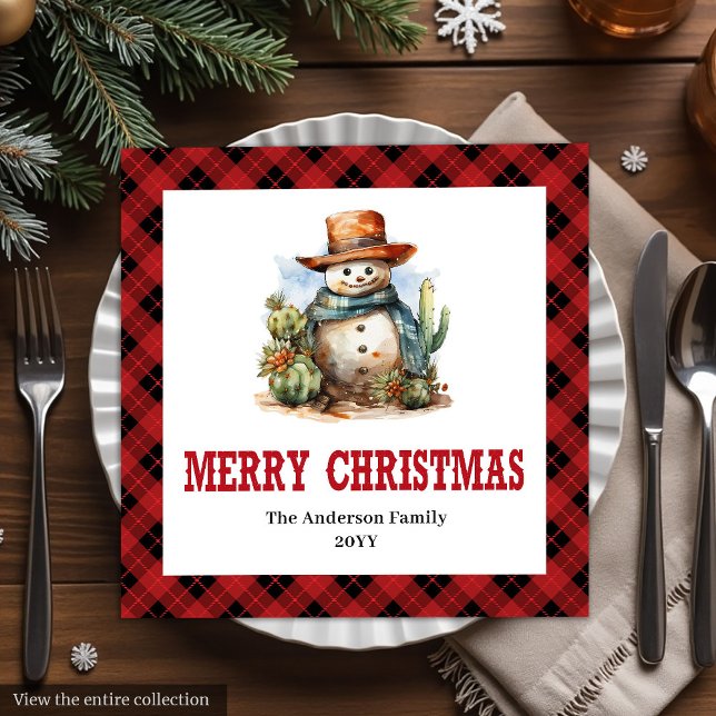 Guardanapo De Papel De Jantar Western buffalo plaid napkins Christmas party set (Western buffalo plaid napkins Christmas party set

)