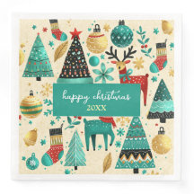 Whimsical Christmas trees & reindeer