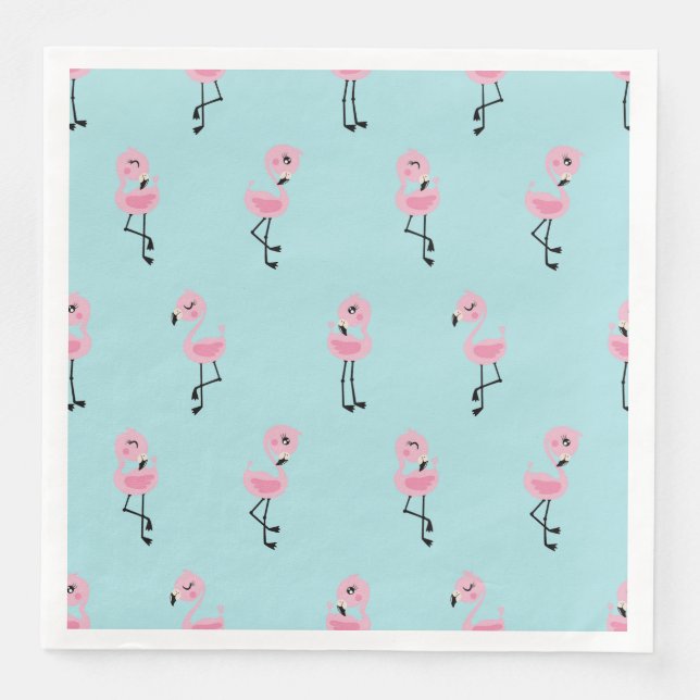 Guardanapo De Papel De Jantar Whimsical tropical flamingos (Frente)
