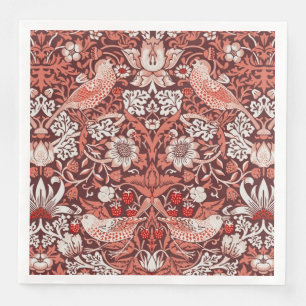 Guardanapo De Papel De Jantar William Morris Morango Ladrão Terracota Pássaro
