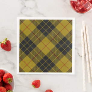 Guardanapo De Papel De Jantar Xadrez amarela de tartan MacLeod