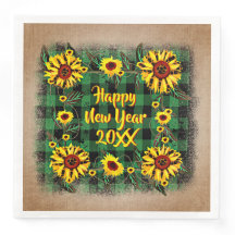 Xadrez de búfalo Feliz ano novo de girassol 20xx