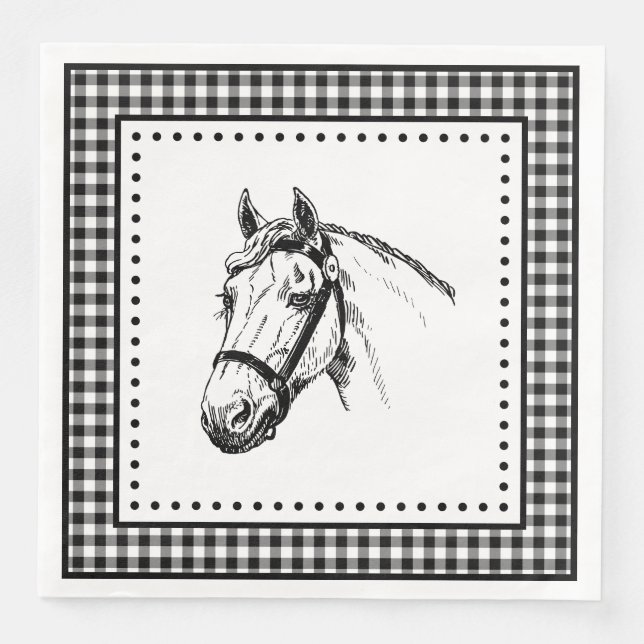 Guardanapo De Papel De Jantar Xadrez de Cavalo (Frente)