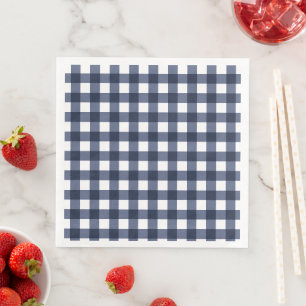 Guardanapo De Papel De Jantar Xadrez de Verificação Gingham Clássico marinho Azu