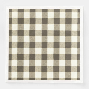 Guardanapo De Papel De Jantar Xadrez Rústica de Gingham Buffalo Branco Nebuloso